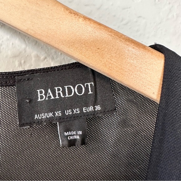 Bardot TASHA Long Sleeve Black MESH DRESS - Picture 9 of 10